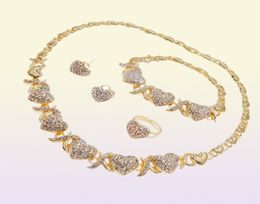 Yulaili Nouveau design xoxo collier bijoux ensembles câlins et baisers je t'aime de la fête de mariage style pop joaillier plaqué or 6882401