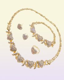 Yulaili nouveau Design Xoxo collier ensembles de bijoux câlins et bisous je t'aime fête de mariage mode Pop Style plaqué or ensemble de bijoux 9843360