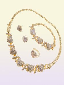 Yulaili Nouveau design xoxo collier bijoux ensembles de câlins et de bisous je vous aime la fête de mariage style pop joaillier plaqué or set1496883