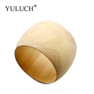 Yuluch Diy, brazaletes simples redondos de madera Natural, pulsera de madera, joyería para mujeres/señoras, haz tus propios accesorios de joyería Q0719