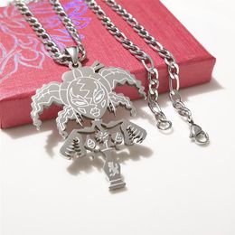 Yum Charm ICP hachette argent collier en acier inoxydable pendentif chaîne figaro 30 pouces 209p