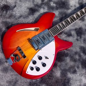 YUMIYA Modelo 370 Cherry Sunburst Guitarra eléctrica 24 trastes Semi Hollow Body 2 Toaster Ric Pickups