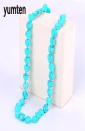 Yumten Turquoise Collier Power Natural Stone Crystal Crystal Femmes Bijoux Men Jade Teen Wolf Soyhunters Prata Tree of Life4569314