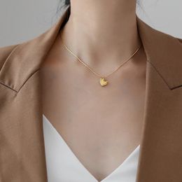 Yun ruo pas fondu 18 k or plaqué simple collier de pendentif coeur mode sexy bijoux en acier inoxydable femme 240511