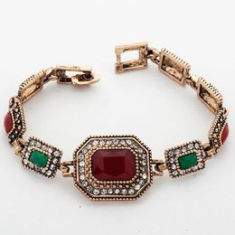 Yunkingdom overdrijven armbanden oude goud kleur vintage armbanden hars klassieke sieraden groothandel yun0689 Q0719