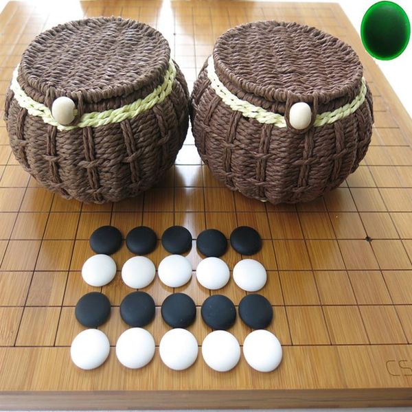 Yunnan yunziweiqi Backgammon bambú 2 cm de espesor retícula doble tablero de ajedrez chino weiqi Set289t