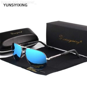 Yunsiyixing Gafas de sol polarizadas de aluminio Vintage Classic Brand Glasses para hombres/mujeres Lentes de recubrimiento de gafas de conducción NUEVA L230808