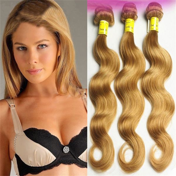 YUNTIAN Extensions de Cheveux Vague de Corps Brésiliens 100% Remy Bundles de Tissage de Cheveux Humains Strawberry Blonde Livraison Gratuite 3 bundles