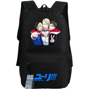 Sac à dos Yuri On Ice Sac à dos Katsuki Sac d'école Nikiforov Patinage artistique Sac à dos imprimé Cartoon Cartable de sport Sac à dos en plein air