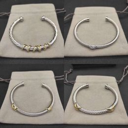 Yurma David Dy Designer Cable Fashion for Women Men Gold Sier Pearl Head Cross Brangle Bracelet Dy Jewelry Man Gift 739