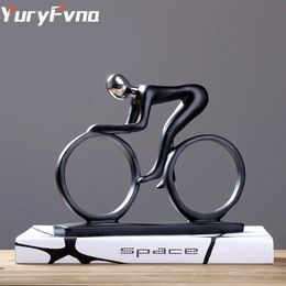 Yuryfvna Bicycle State Champion Cyclist Sculpture Figurine Modern Résumé Art Athlete Home Decor Room Decoration Ornements 240409