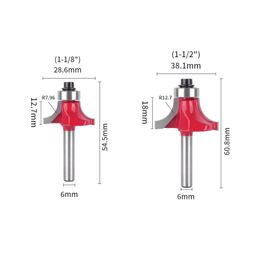 YUSUN 6 mm 6,35 mm de tige d'angle de bit rond Router Bit Bit Woodworking Filtre pour bit en bois Face Mill en carbure de carbure