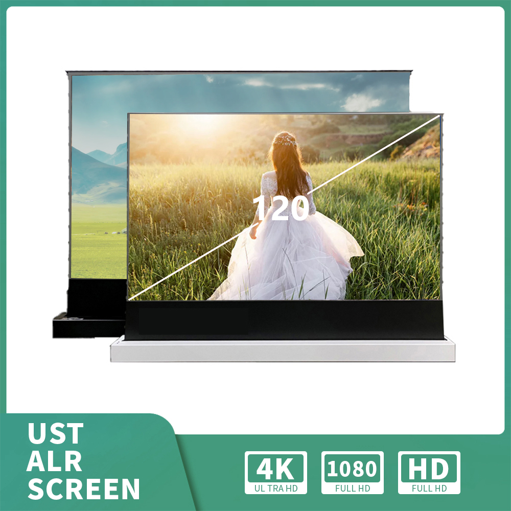 Yutong 120 tum golvsk￤rm ALR -projektionssk￤rm f￶r UST Laser TV 4K Projector Home Theatre Movies Pet Crystal 0.6 Gain