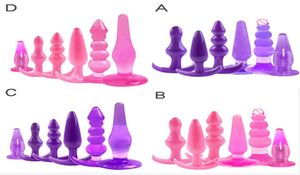 Yutong 6PCSSet Safe Silicone Butt Plug Gode Masturbation Anal Vaginal Jouets Pour Femme Hommes Dilatateur pour Gay2989991