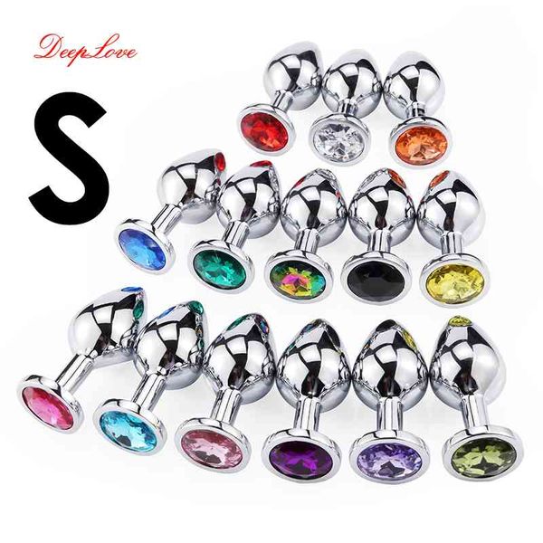 Yutong Anal Plug Nature Toys Mini Round Metal Crystal Jewelry Mujeres / Hombres para Butt Small Uni Adult Store