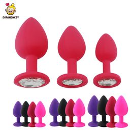 Yutong DOPAMONKEY Safe Silicone Butt Plug Avec Cristal Bijoux Anal Vaginal nature Jouets Pour Femme Hommes Dilatateur pour Gay