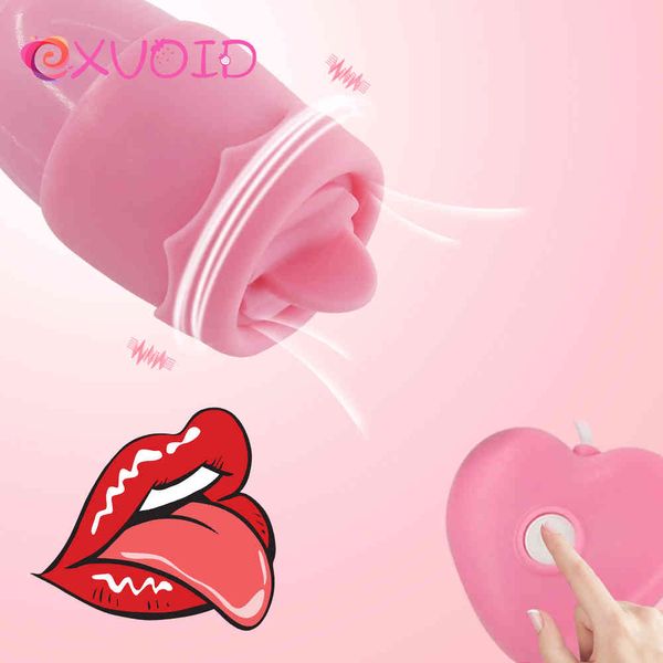Yutong EXVOID Langue Oral Léchage Vibrateurs Nature Jouets pour Femmes Clitoris Stimulateur Gode Oeuf Vibrateur USB Puissance 12 Vitesses Produit Adulte