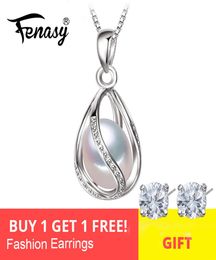 Yutong FENASY Collar de jaula con colgante de perlas de agua dulce naturales Moda 925 Plata de ley Boho Declaración Jewelry7817041