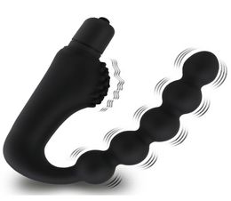 Yutong Silicona 10 Velocidades Plug Anal Masajeador de Próstata Vibrador Butt Plugs 5 Cuentas Juguetes para Mujer Hombres Tienda de Productos Adultos o9089732