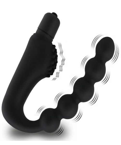 YUTONG SILICONE 10 vitesses Anal Plug Prostate Massager Vibrator Butt Frots 5 perles Toys for Woman Men Adult Product Shop O7655482