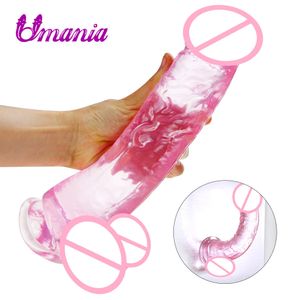 yutong Soft Jelly Consolador Pene Realista Ventosa Fuerte Anal Butt Plug Dick Juguete para Adultos Erótico Punto G Orgasmo Naturaleza Juguetes para Mujer