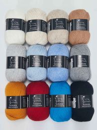 Yuyoye hilo de cachemir 100% para tejer 4 capas de lujo cálido crochet liviano hilo