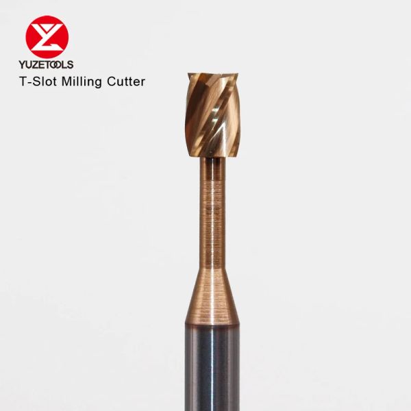 Yuzetools Solid Carbide T Slot Milling Cutter Tungstten End Mills CNC Tool Metal Metal Aluminium Steel Copper Usinage 5 mm 6 mm 8 mm