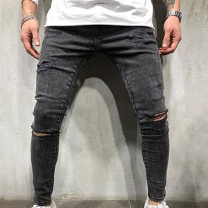 YUZIBAO Casual Hombres Ripped Skinny Jeans Stretch Destroyed Frayed Slim Fit Denim Pantalón con agujero Lápiz Pantalones Ropa de pantalón1