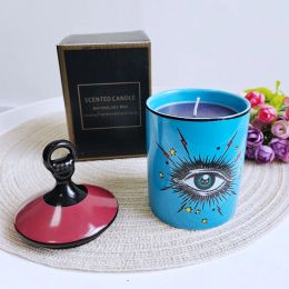 Ywdl Eye Starry Sky Storage Jar avec couvercle en céramique Bougeleur Bandle réservoir de stockage pour la maison pour la décoration de pinceau cosmétique bijoux