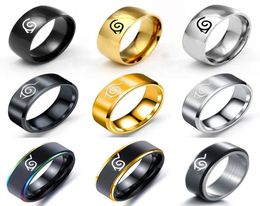 YWSHK 17 Modellen New Leaf Ring Konoha Uzumaki Symbal Logo Teken Sasuke Itachi Ninja Mode Roestvrij Staal Anime Sieraden Cosplay1682002