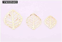 Ywxinxi 50 stcs mode eenvoudige blad filigraan metalen handwerk sieraden diy handgemaakte sieraden hanger kostuum decoratie5463885