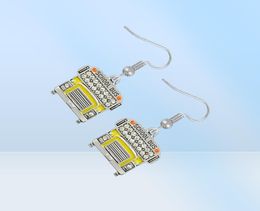 YX15 Double Nose School Bus oorbellen Crystal Email Colors Bus Pendant Hook sieraden oorbellen voor chauffeur Acceptin Acceptin Drop Earr6090440