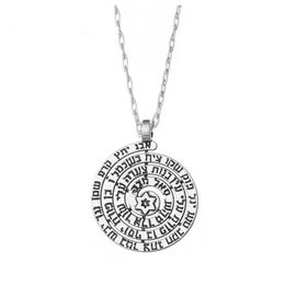 YX16 – pendentif juif, bijoux avec noms saints, étoile de David, collier ethnique Vintage, Steampunk, gravure de Runes surnaturelles, 309b