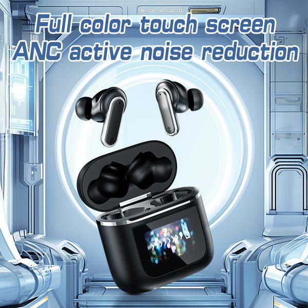 Auriculares YX27 con pantalla táctil TWS, auriculares inalámbricos Bluetooth 5,4, calidad de sonido estéreo ANC, auriculares internos para juegos de larga resistencia, auriculares deportivos