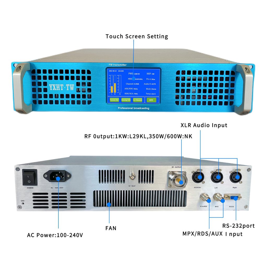 YXHT-TW, 1KW FM Broadcast Transmitter 1000W Trasmisor fm 1000 Watts