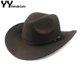 YY rétro Cowboy casquette hommes automne hiver Trilby chapeaux femmes Western Cowgirls Jazz casquettes sertissage bord Chapeau Homme CB200713964084