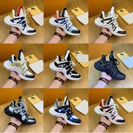 YY2022 Paris Fashion Casual Dad Chaussures Archlight Baskets en cuir véritable Semelle arquée Mesh Noir Respirant Bow Designer Plate-forme Chaussure Stylis Chaussures confortables