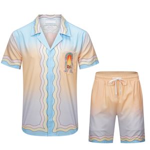 yy2023 été mode survêtements pour hommes pantalons de plage hawaïens ensemble chemises de créateurs impression chemise de loisirs homme slim fit le conseil d'administration manches courtes plages courtes