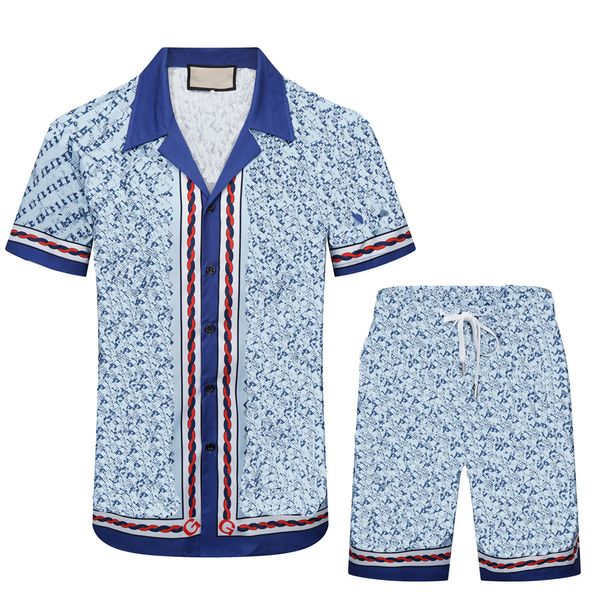yy2023 été mode survêtements pour hommes pantalons de plage hawaïens ensemble chemises de créateurs impression chemise de loisirs homme slim fit le conseil d'administration manches courtes plages courtes 88