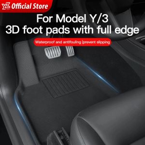 YZ voor Tesla Model3 voetmatten voor Tesla-auto Modely 2021-2023 3D Foot Pad Waterdicht Gemakkelijk te reinigen Mat Interior Accessoires