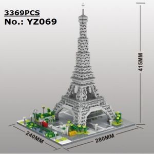 YZ Mini blocs Architecture Pise monde repère briques de construction Louvre enfants jouets tour Eiffel modèle château pour enfants cadeaux C111300a