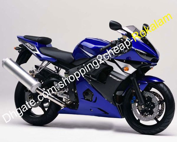 Juego de carenado de carrocería personalizado YZF R6 para Yamaha YZF600 YZFR6 2003 2004 03 04 Kit de carenado azul ABS (moldeo por inyección)