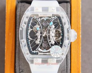 Z super montre Swiss 53-02 transparent Polo Tourbillon mouvement montres bracelet de montre en caoutchouc importé indonésien étanche lumineux