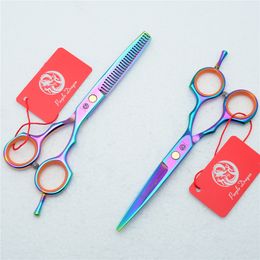 Z1004 5.5 '' Purple Dragon Colorful Hairdressing Scissors Factory Prijs Snijden Schaar Dunner Shears Professionele menselijke haarschaar