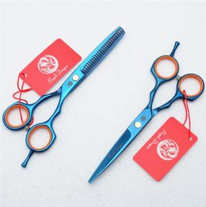 Z1004 55039039 16 cm Purple Dragon Blue Hairdressing Scissors Factory Cutting Scissors Dunning Shears Professional Hu1132468