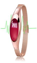 Z18 Mujeres de pulsera Smart Pulsera Smart Blood Oxygen frecuencia cardíaca Llame recordatorio de lujo de lujo Fitness Tracker Wri1538628