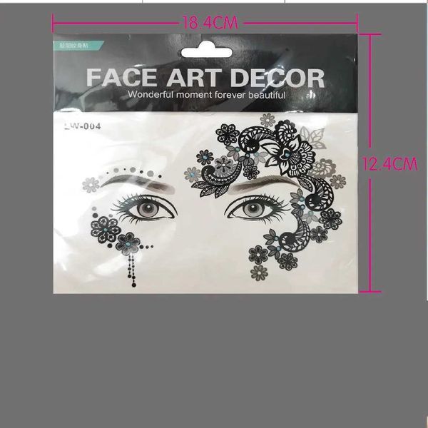 Z6NS Tatouage Transfert 8 Halloween Face Autocollants Eyebrow Eye Tattoo Stickers Makeup Face Face Hobe Up Tattoo Stickers étanche 240426