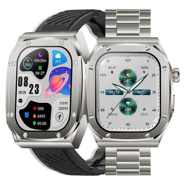 Z79 Max Smart Watch HD Pantalla de 2.1 pulgadas Brújula Función de monitoreo de frecuencia cardíaca Dial personalizado Llamadas Bluetooth Reproductor de música Relojes deportivos Se ajustan a dos correas Cargador inalámbrico