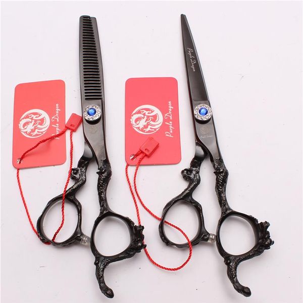 Z9003 6 440C Purple Dragon Laser Tijeras profesionales para cabello humano Tijeras de peluquería para barberos Corte de adelgazamiento Shear2483