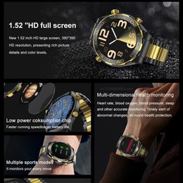 Z91 Pro Max Smart Watch Men 1.52 inch HD -scherm AI Voice Bluetooth Call Health Monitoring Outdoor Sports Smartwatch